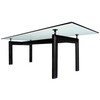 Cassina - Le Corbusier LC6 - Table Cassina - plateau verre cristal/225 x 85cm/structure acier laqué noir mat