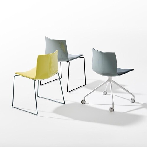 Arper Catifa 46 0278 Chair Unicoloured Skids Chrome | AmbienteDirect