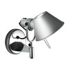 Artemide - Tolomeo Faretto LED Wandleuchte - aluminium/eloxiert/BxH 28x23cm/3000K/450lm/mit Schalter und Dimmer