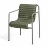 HAY Palissade Lounge Chair mit olivgrünem Polster und grauem Metallgestell, modernes Outdoor-Designermöbel. - Palissade Steppkissen 103,5x44.5cm