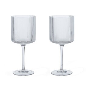 Ferm Living - Set de 2 verres á vin rouge Ripple