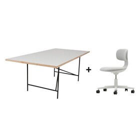 Vitra - Spécial Table Eiermann 1 + Chaise de bureau pivotant Rookie