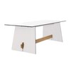 Conmoto - Tension Outdoor Table - white/edge black/teak/H73 x W220 x D90 cm
