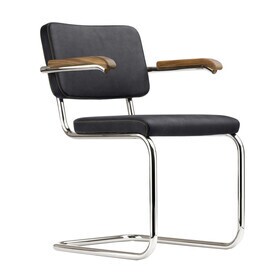 Thonet - S 64 PV Pure Materials sledestoel met armleuningen walnoot