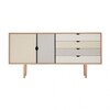 Andersen Furniture - Andersen Furniture S6 - Sideboard coloré - blanc argent/ beige/gris métallique/chêne savonné/163 x 43 x 80 cm