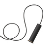 ferm LIVING - Socket Pendant High Pendelleuchte - schwarz/pulverbeschichtet/Baldachin schwarz/Stoffkabel schwarz/H 17cm/Ø 7.5cm/50Hz