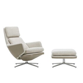 Vitra - Grand Relax fauteuil & voetenbank stof