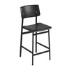 Muuto - Loft Bar Stool 65cm - black/seating oak/WxHxD 42,5x98,5x49cm/base: powder coated steel