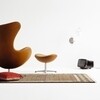 Fritz Hansen - Actie-set -Egg Chair stoel + voetenbank leder