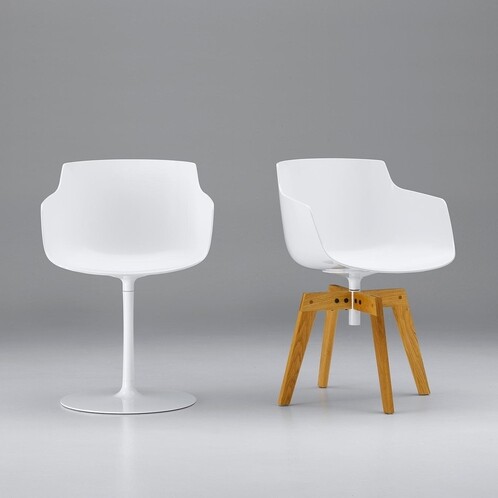 MDF Italia - Flow Slim Armchair With Oaken Legs