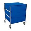 Kartell - Mobil 3 with wheels - cobalt blue/semi opaque/frame chrome