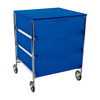 Kartell - Mobil 3 - cobalt/semi opaque/structure chrome/avec roulettes