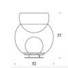 Fontana Arte - Giova Table Lamp / Flower Vase - Strichzeichnung