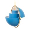 Gubi - Multi-Lite - Suspension laiton - bleu/Ø 36cm/câble or