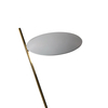 Catellani & Smith - Lederam F1 LED Stehleuchte - Disc weiß/Stab gold/Gestell weiß/Lichtfarbe warm weiß/mit Dimmer/2700K/1400lm/CRI80/H 175cm/Ø 17cm