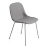 Muuto - Fiber Chair -Stoel gepolst met buis onderstel - grijs/grijs/stoffering remix 133/BxHxD 49,5x77x53cm/onderstel staal grijs poedercoating