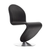 VerPan - System 1-2-3 Dining Chair Standard Stuhl - schwarz 314/Leder Savanne/Gestell gebürstets Aluminium