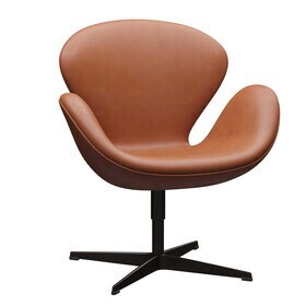 Fritz Hansen - Fauteuil Swan cuir structure bronze brun