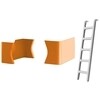 Magis - Bunky Stapelbett Zubehör - orange//2 Zwischenstücke zum verbin./1 Leiter in weiß