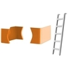 Magis - Bunky Stapelbett Zubehör - orange//2 Zwischenstücke zum verbin./1 Leiter in weiß