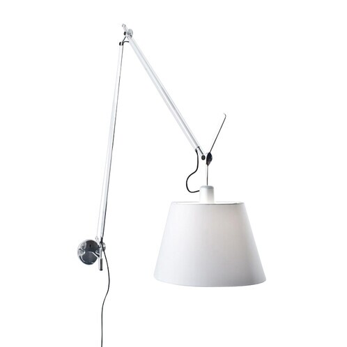 Artemide - Tolomeo Mega Parete Satin Wandleuchte - aluminium/Satinschirm/BxH 97x110cm/Ø 32cm/(an/aus)