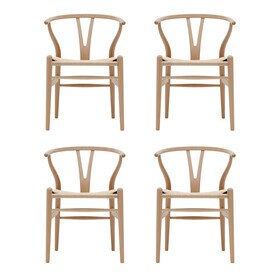 Carl Hansen - CH24 Wishbone Chair onderstel beuken set van 4