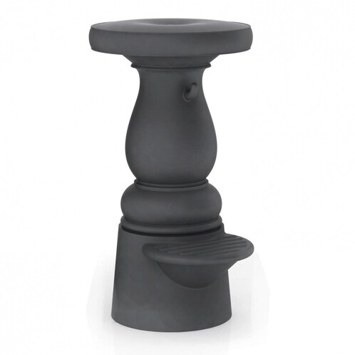 Moooi - New Antiques Low Barhocker - schwarz/inkl. festem Sitzkissen/H 66cm