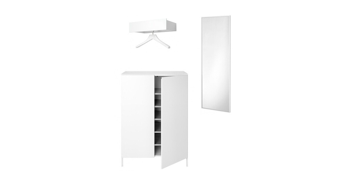 Urban Allrounder Wardrobe Ambientedirect, White Gloss Wall Mounted Shoe Cabinet