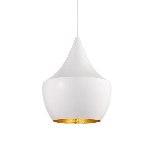 Tom Dixon - Beat Fat Pendelleuchte - weiß/messing/lackiert/Kabel weiß