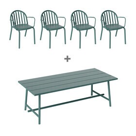 Fatboy - Exclusieve editie Fred's set tuintafel 220x100cm + 4 tuinstoelen met armleuningen