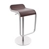la palma - Lem 66-79 -Tabouret de bar piétement en chrome mat - chêne foncé teinté noyer/bois/piètement en chromé mat/hauteur réglable de 66 à 79 cm