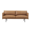 Muuto - Outline Sofa 2 Sitzer - cognac/Leder cognac/BxHxT 170x69.5x84cm/Gestell Aluminium schwarz: pulverbeschichtet