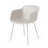 Muuto - Fiber Chair Armchair With Tube Base - natural white/frame white/54.5x76.5x55cm