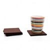 Hey-Sign - Hey-Sign - Lot de 4 Dessous-de-Bouteilles Carrés - chocolat / 9x9cm/feutre/H 5mm