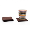 Hey-Sign - Hey-Sign Glasuntersetzer 4er Set - Schoko / 9x9cm/Filz/H 5mm