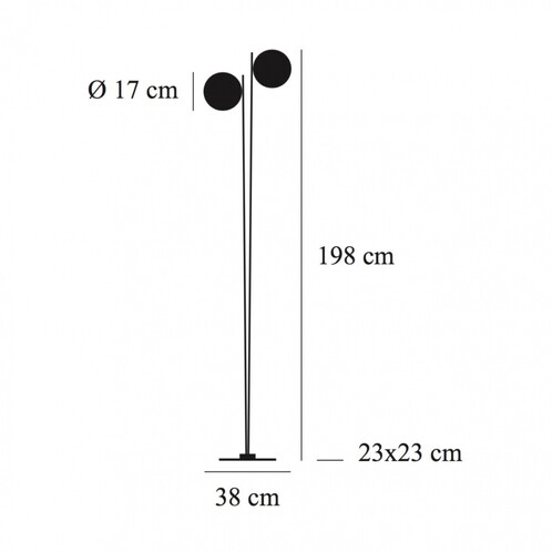 Catellani & Smith - Lederam F2 LED Stehleuchte - Strichzeichnung