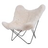 cuero - Iceland Mariposa Butterfly Chair Sessel - weiß/Island Lammfell Shorn White/Gestell schwarz
