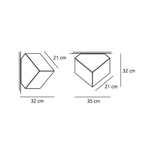 Artemide - Edge Wandleuchte / Deckenleuchte - Strichzeichnung