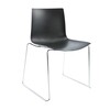Arper - Catifa 46 0278 - Chaise unicolore pied chromé - noir/coque brillant/dedans mat/châssis métal chromé