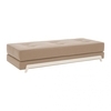 Softline - Frame - Canapé-lit matelas en mousse à froid - beige/châssis frêne/étoffe feutre 619/LxPxH 203x86x44cm/structure frêne