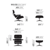 Vitra - Eames Lounge Chair Sessel & Ottoman - Strichzeichnung