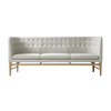 &tradition - Mayor AJ5  3-Sitzer Sofa 200x82x62cm - hellgrau/Stoff Hallingdal 65 123/Gestell Eiche weiß geölt/200x82x62cm
