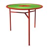 Moroso - Banjooli - Bistrotafel - lichtgroen/rood/handgebreide/PVC pootgeleiders/h 72cm/Ø 75cm/frame staal gelakt
