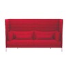 Vitra - Alcove Highback 3-Sitzer Sofa - rot/Gestell chrom/Stoff Laser red 01//inkl. 2 Rückenkissen/Bezüge abnehmbar