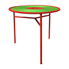 Moroso - Banjooli Bistrotisch - hellgrün/rot/handgeflochten/Fußgleiter aus PVC/H 72cm/Ø 75cm/Gestell Stahl lackiert