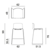Arper - Catifa 46 0571 - Tabouret de bar haut - dessin au trait