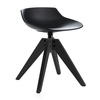 MDF Italia - Flow Hocker Gestell Eiche 44cm - schwarz/Gestell Eiche dunkelbraun/matt/Sitzhöhe 44 cm
