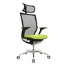 Wagner - Titan 10 Office Chair - black/Seat upholstered light green/star base polished/with wheels for hard floors