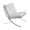 Knoll International - Barcelona - Chauffeuse - crème/structure chromée/cuir qualité Andes Altiplanos