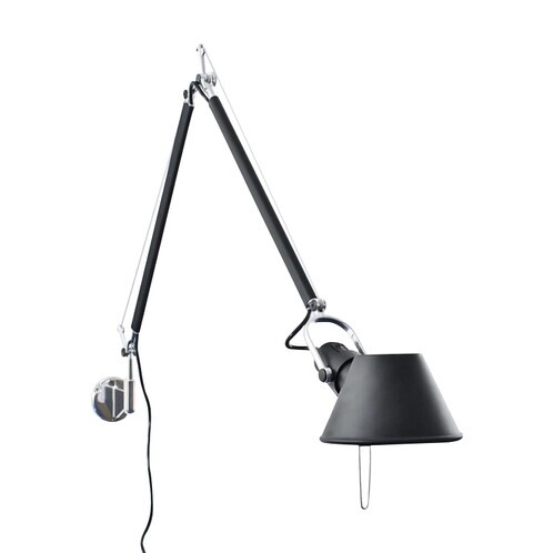 Artemide - Tolomeo Parete Wandleuchte - schwarz/Aluminium/mit Wandbefestigung/BxH 81x67cm/2900K